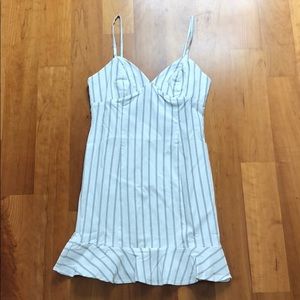 White and Black Striped Forever 21 Dress